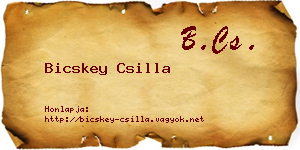 Bicskey Csilla névjegykártya